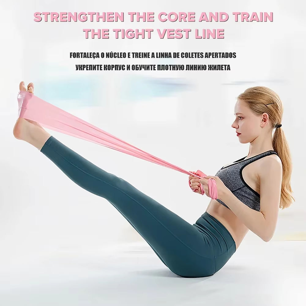 Length 200Cm Yoga Pilates Stretch Resistance Band for Gym Fitness Exercise Band Training Elastic Rubber Rubber