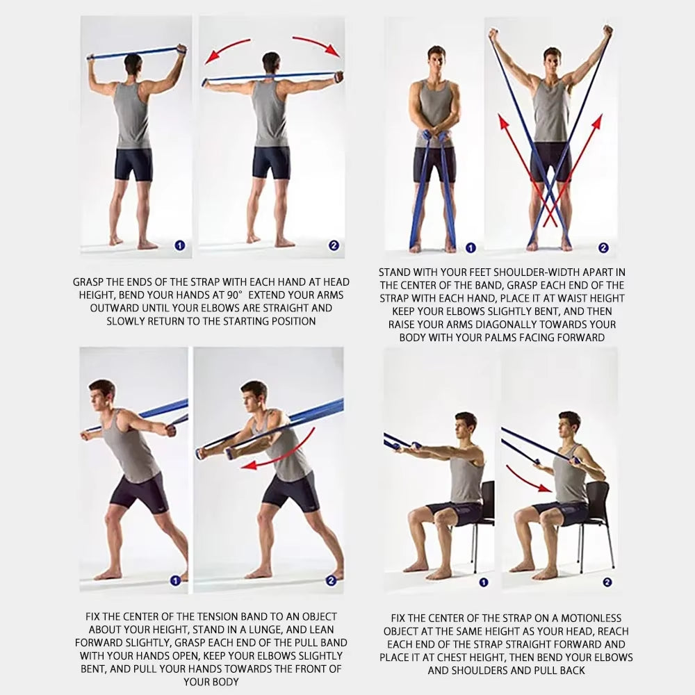 Length 200Cm Yoga Pilates Stretch Resistance Band for Gym Fitness Exercise Band Training Elastic Rubber Rubber