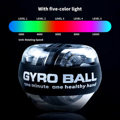 LED Gyroscopic Power Trainer Ball Autostart Range Gyro Power Wrist Ball Arm Hand Muscle Force Trainer Fitness Equipment