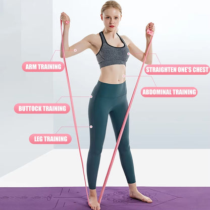 Length 200Cm Yoga Pilates Stretch Resistance Band for Gym Fitness Exercise Band Training Elastic Rubber Rubber